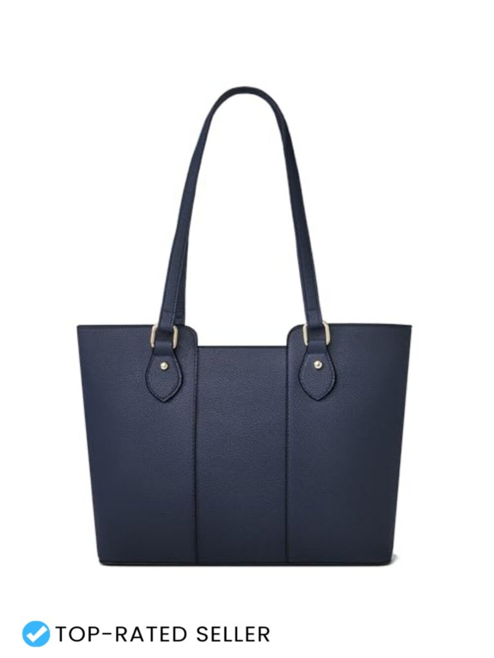 Vegan Leather Tote Bag with Zipper Shoulder Handbag Multi-Pocket